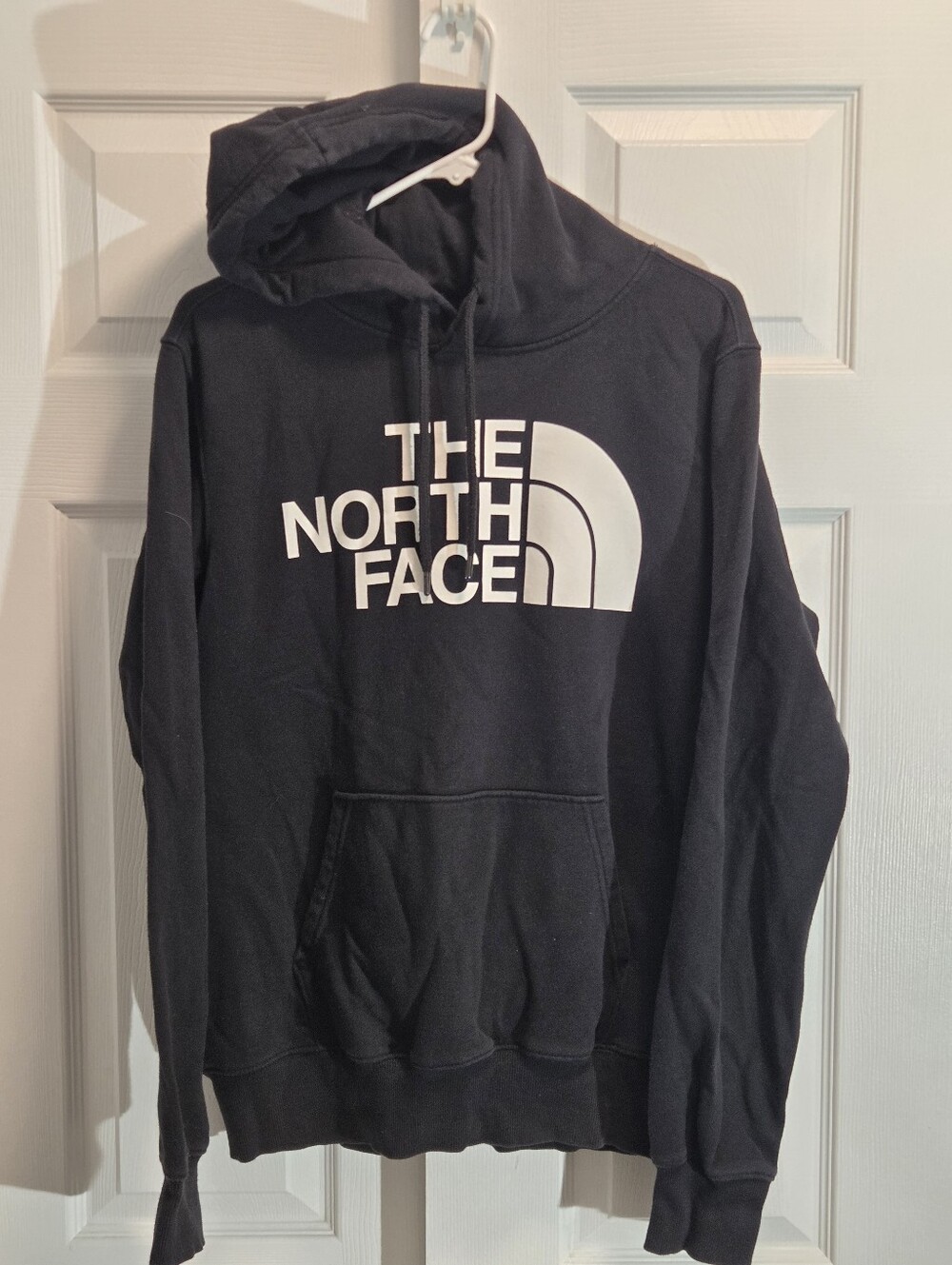 The North Face Black Pullover Hoodie with White Logo Mens Size Medium